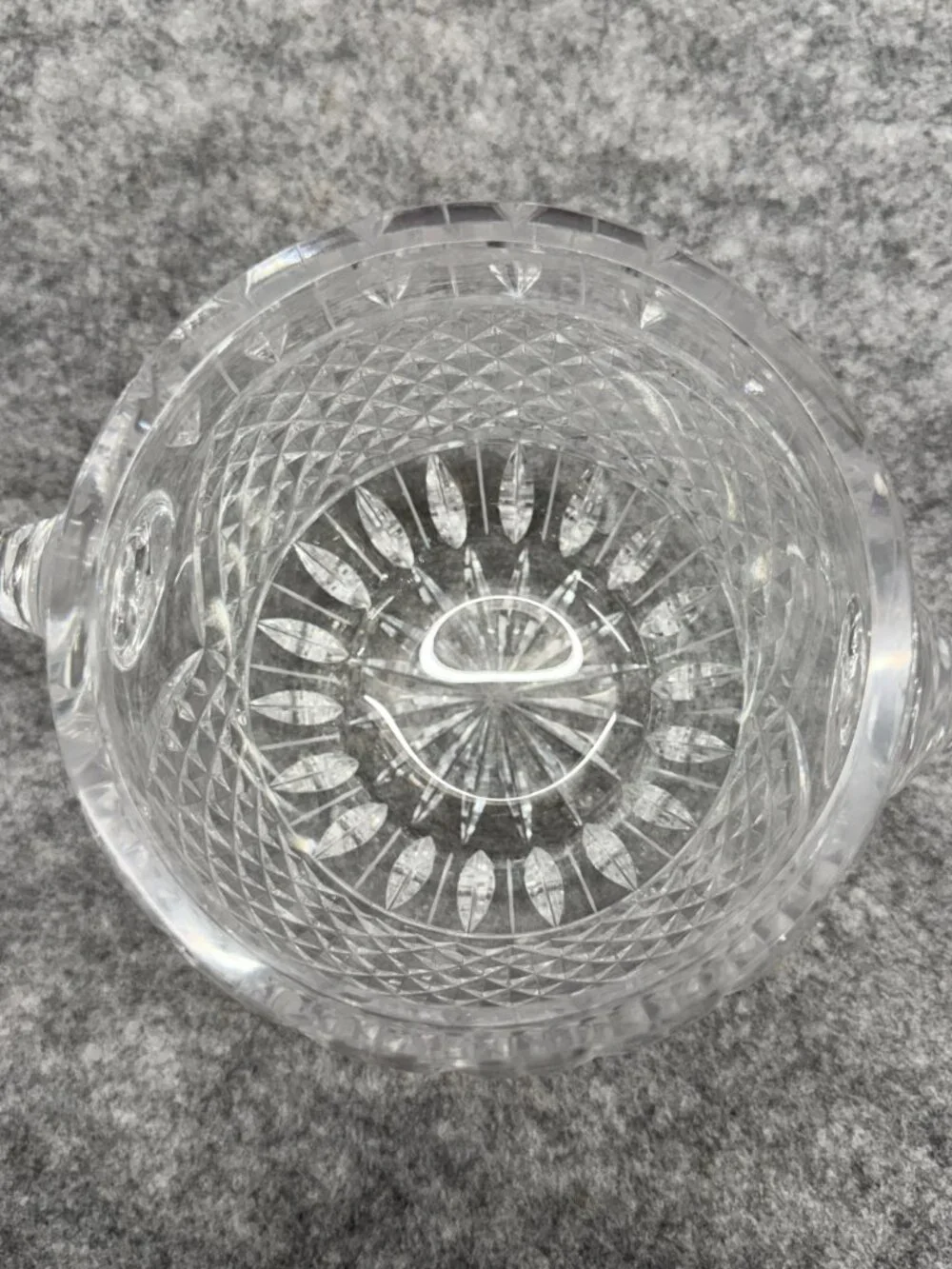 Vintage Ceska Lead Crystal Ice Bucket / Wine Chiller with Integrated Tab Handles